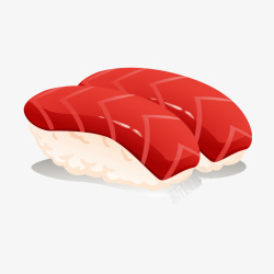 卡通美味的生鱼片寿司矢量图素材