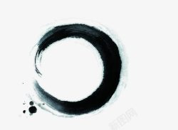 黑色中国墨迹标签素材