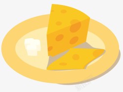 奶酪食品盘子上的奶酪卡通画高清图片