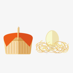 鸡蛋和篮子矢量图素材