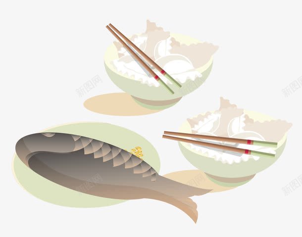 中国食物就餐png免抠素材_新图网 https://ixintu.com 中国食物 就餐 米饭 美食 营养 食物 鱼