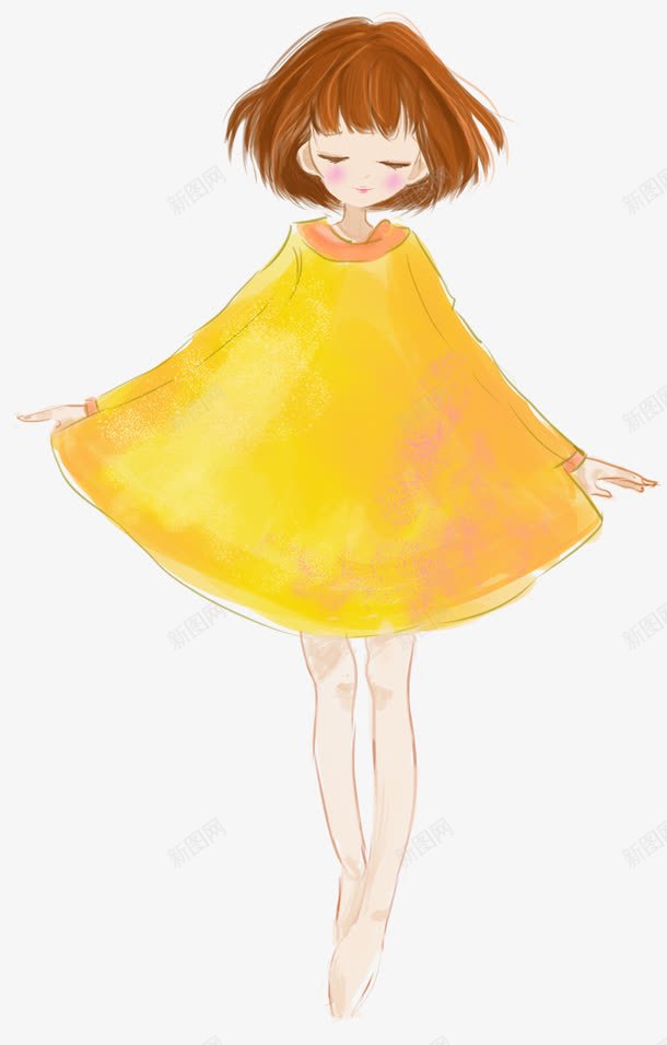 卡通穿着黄色裙子的女孩png免抠素材_新图网 https://ixintu.com 卡通 卡通穿着黄色裙子的女孩 女孩 短发 短发女孩 黄色裙子
