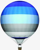 蓝色手绘炫丽热气球png免抠素材_新图网 https://ixintu.com 热气球 蓝色