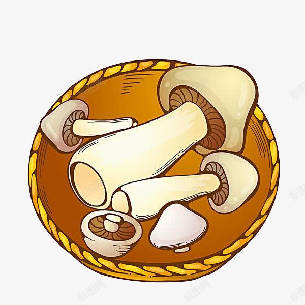 箩筐里的蘑菇png免抠素材_新图网 https://ixintu.com PNG图形 PNG装饰 菌类 蘑菇 装饰 食物