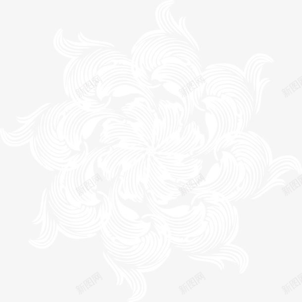 花型低纹装饰png免抠素材_新图网 https://ixintu.com 底纹 白色 繁复 背景元素 花