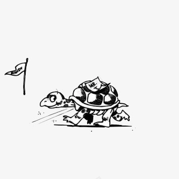 跑步的乌龟png免抠素材_新图网 https://ixintu.com 乌龟 手绘 跑步的乌龟 黑白