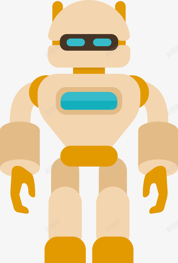 一个黄色卡通机器人矢量图eps免抠素材_新图网 https://ixintu.com 创意 卡通机器人 机器人 机器人PNG 矢量机器人 黄色机器人 矢量图