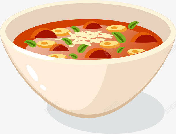 卡通美味鲜汤食物png免抠素材_新图网 https://ixintu.com 卡通食物 可爱 汤 矢量图案 美味 美食 餐饮