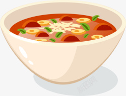 卡通美味鲜汤食物素材