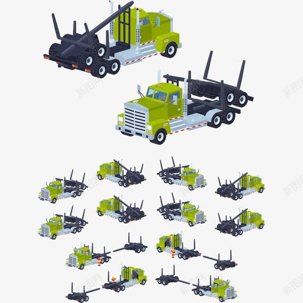 树林运输卡车png免抠素材_新图网 https://ixintu.com 卡通卡车 树林 矢量卡车 车子 运输 运输车