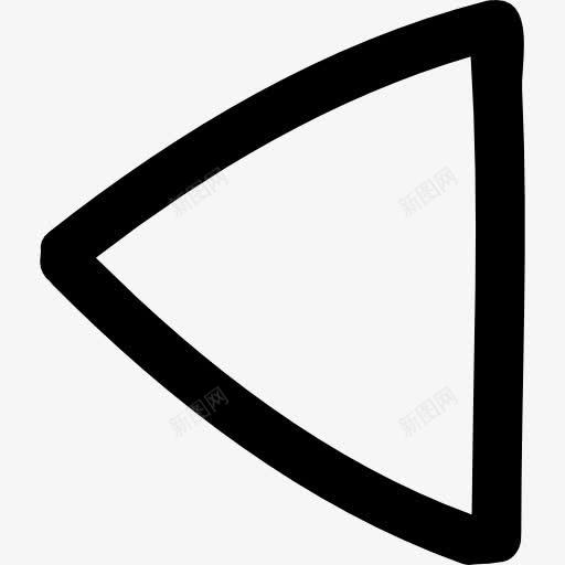 左箭头手工绘制的三角形图标png_新图网 https://ixintu.com 三角形 左 形状 指向 概述 箭头 轮廓三角形