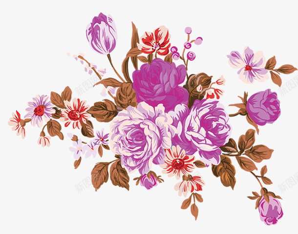 紫色卡通手绘花朵psd免抠素材_新图网 https://ixintu.com 卡通 手绘 紫色 紫色卡通手绘花朵 花朵 装饰