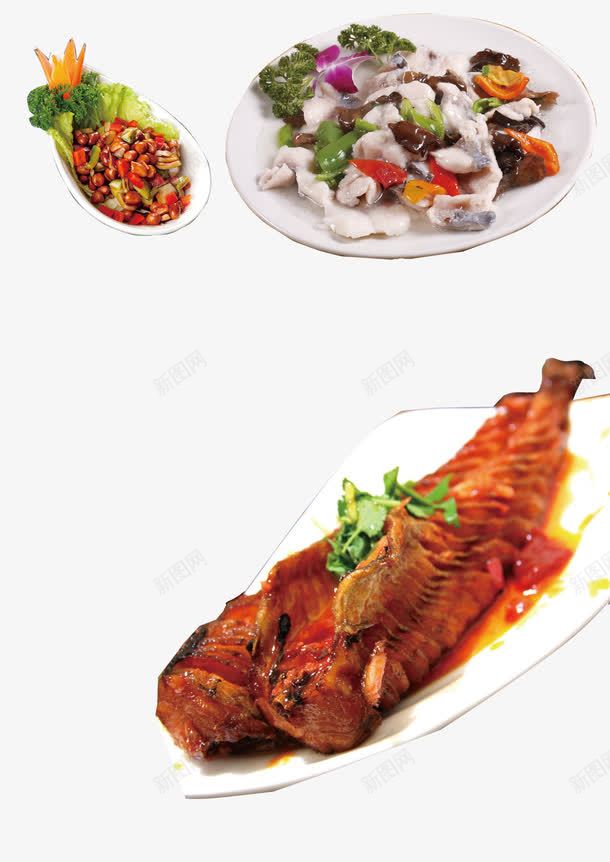 三种家常菜psd免抠素材_新图网 https://ixintu.com 炒菜 炖鱼 餐饮 饮食