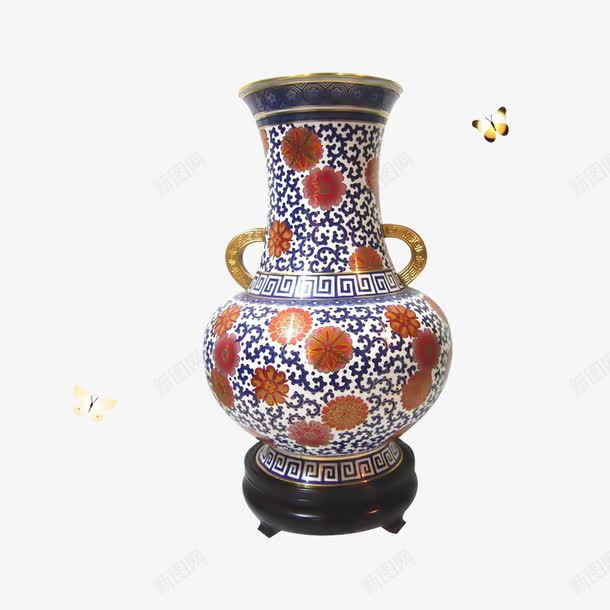 瓷瓶png免抠素材_新图网 https://ixintu.com 中国传统古典 瓷器 瓷瓶 蝴碟