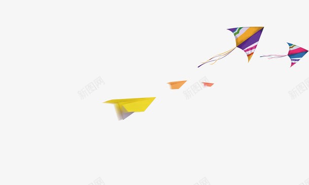 风筝纸风机png免抠素材_新图网 https://ixintu.com 彩色 素材 纸风机 风筝