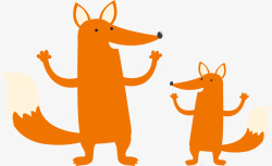手绘狐狸动物插画装饰图案矢量图素材