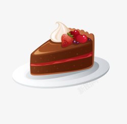 卡通咖色水果巧克力蛋糕素材