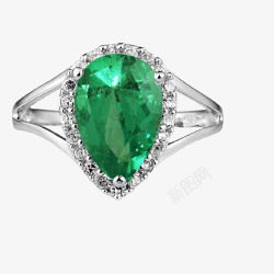 绿色宝石宝石戒指高清图片