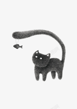 猫与鱼素材