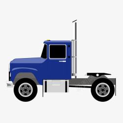 蓝色货车头卡车素材