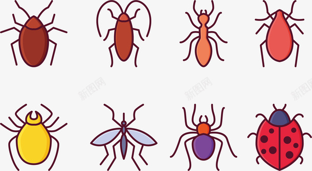 彩色蚊子矢量图eps免抠素材_新图网 https://ixintu.com 四害 害虫 彩色蚊子 杀死 杀蚊 灭杀蚊子 矢量图