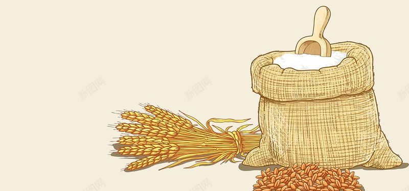 面粉小麦食品食物饮食卡通背景背景