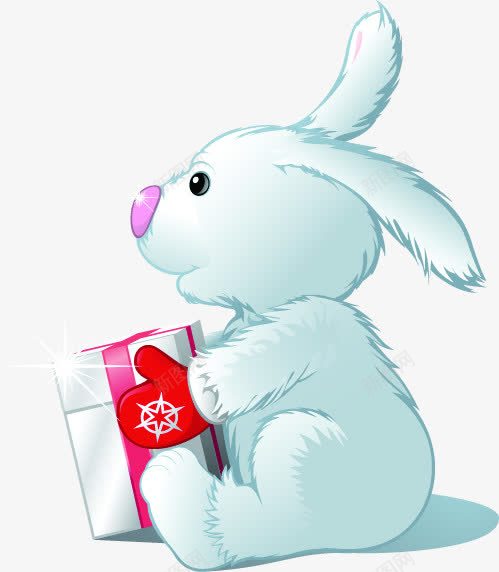 可爱卡通白色小兔png免抠素材_新图网 https://ixintu.com 卡通 可爱 白色