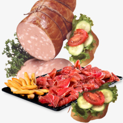 平刨生肉片实物生肉片香肠高清图片