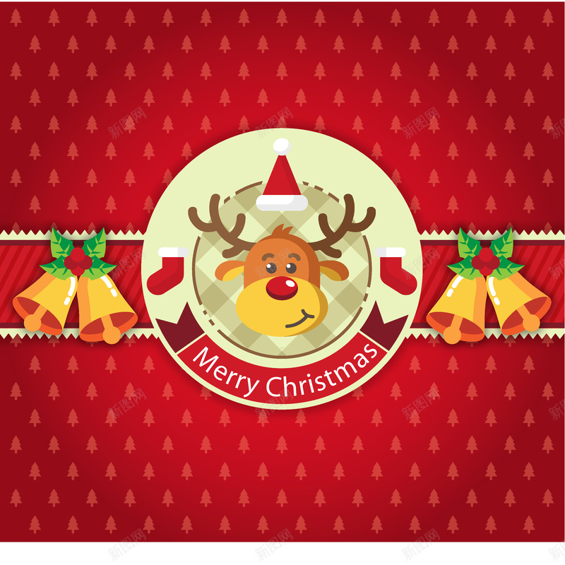 狂欢圣诞小鹿红色背景矢量图ai设计背景_新图网 https://ixintu.com 圣诞 小鹿 激情 狂欢 红色 背景 矢量图