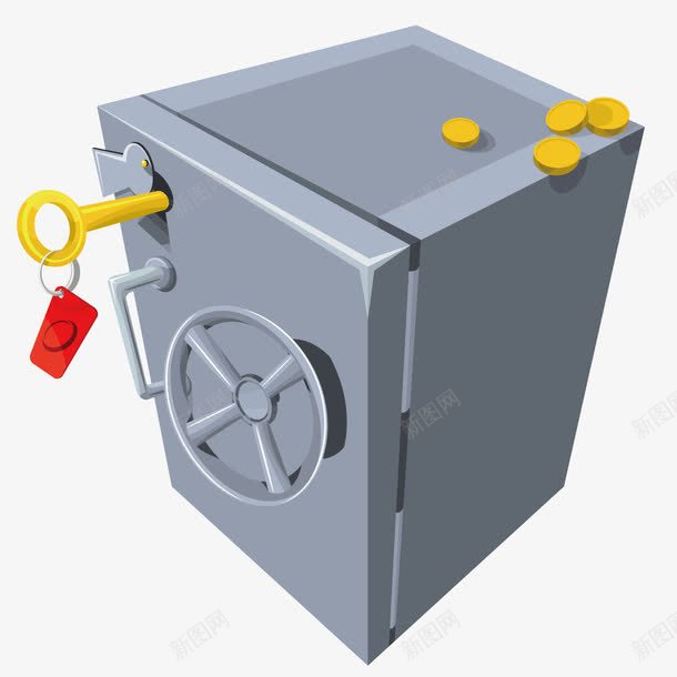 插钥匙的保险箱png免抠素材_新图网 https://ixintu.com 保险箱 金钥匙 钥匙