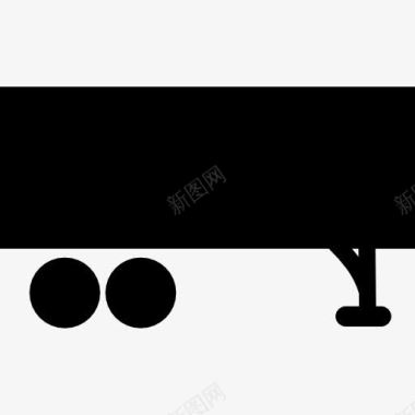 卡车集装箱黑色矩形轮廓在车轮图标图标