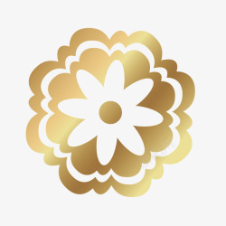 十胜节快乐金色花朵装饰图案矢量图素材