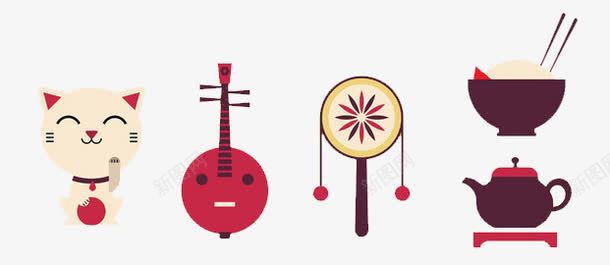 乐器剪纸手绘中国风png免抠素材_新图网 https://ixintu.com 中国风 乐器 剪纸 手绘