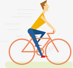 一辆车一个男士骑着自行车运动矢量图高清图片