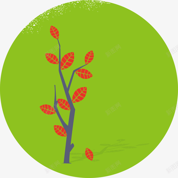 绿色手绘装饰元素矢量图eps免抠素材_新图网 https://ixintu.com 圆形 绿色 花卉 矢量图