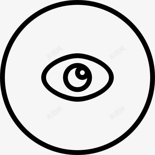 可见眼概述界面符号的圆形按钮图标png_新图网 https://ixintu.com 可见 圆形 按钮 概述 界面 眼睛 符号 薄圆
