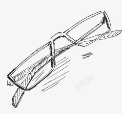 黑色的眼镜素描眼镜框高清图片