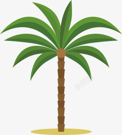 嫩绿椰子树枝繁叶茂的椰子树矢量图高清图片