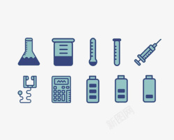 瓶子针管医疗化学器具图标高清图片