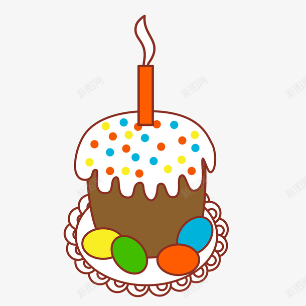 彩色生日蛋糕png免抠素材_新图网 https://ixintu.com 卡通蛋糕 彩色蛋糕 甜食 背景装饰 食物