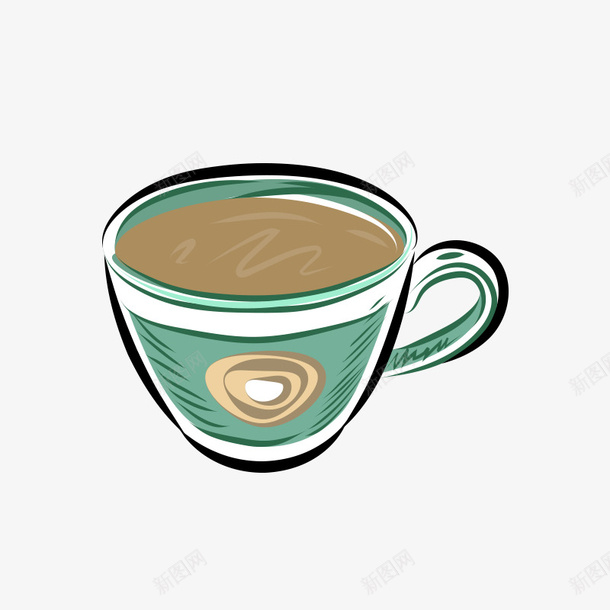 手绘蓝色咖啡png免抠素材_新图网 https://ixintu.com 卡通咖啡杯 咖啡 咖啡杯 手绘咖啡 蓝色咖啡杯