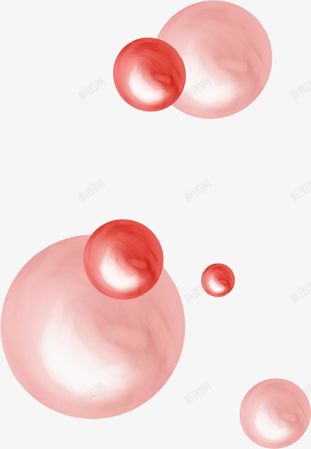 粉色和红色气泡png免抠素材_新图网 https://ixintu.com 免费png素材 粉色气泡 红色气泡 装饰