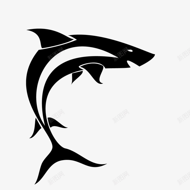 黑色手绘的鲨鱼图标png_新图网 https://ixintu.com png图形 png装饰 动物 手绘 装饰 鲨鱼 黑色