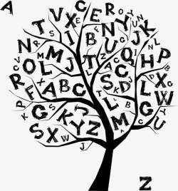 字母小树素材