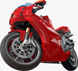红色摩托车矢量图素材