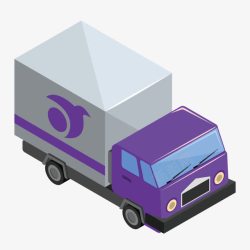 紫色厢式货车素材