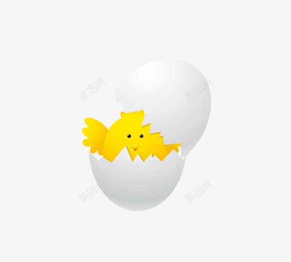 刚出壳的小鸡png免抠素材_新图网 https://ixintu.com 动物 卡通刚出壳的小鸡 卡通动物 卡通小鸡 白色 黄色