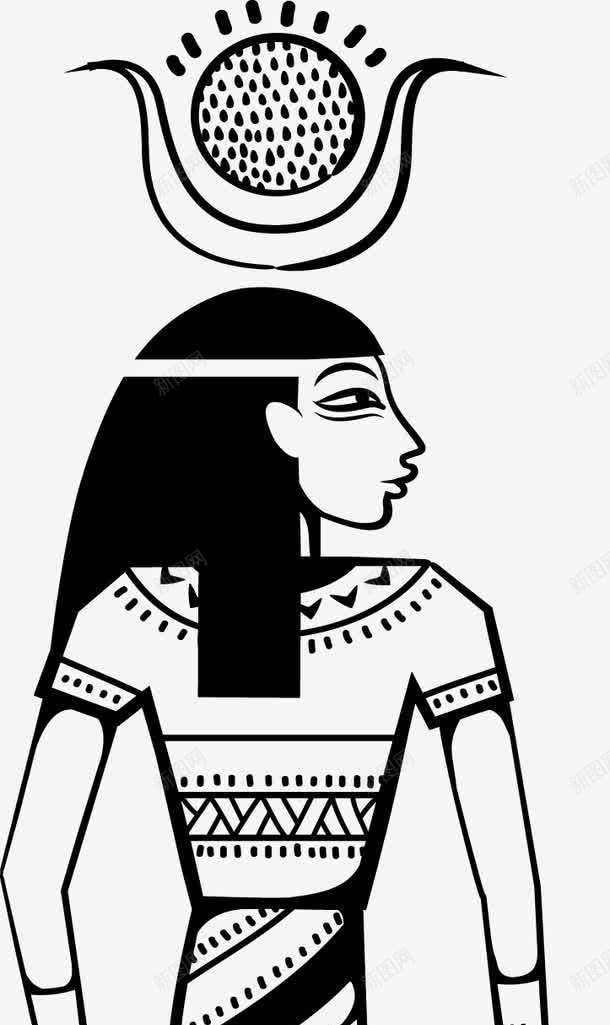 卡通黑色线条古埃及人物画像png免抠素材_新图网 https://ixintu.com 人物 卡通 古埃及 画像 线条 黑色