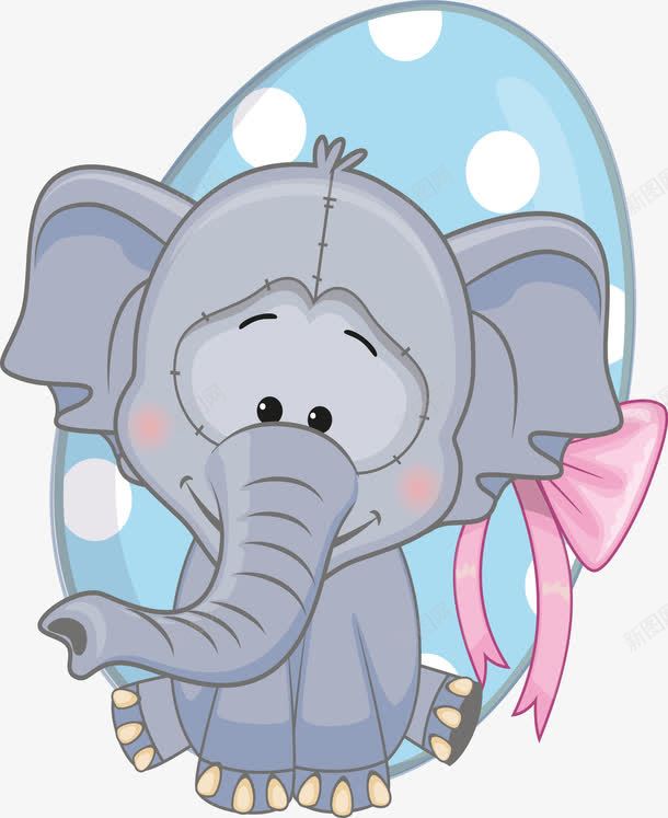卡通微笑动物png免抠素材_新图网 https://ixintu.com 动物 卡通 微笑的小象