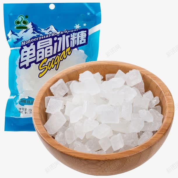 单晶冰糖png免抠素材_新图网 https://ixintu.com 产品实物 健康 冰糖 单晶 块状 袋装